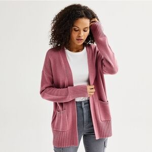 Women's Mauve Open-Front Cardigan